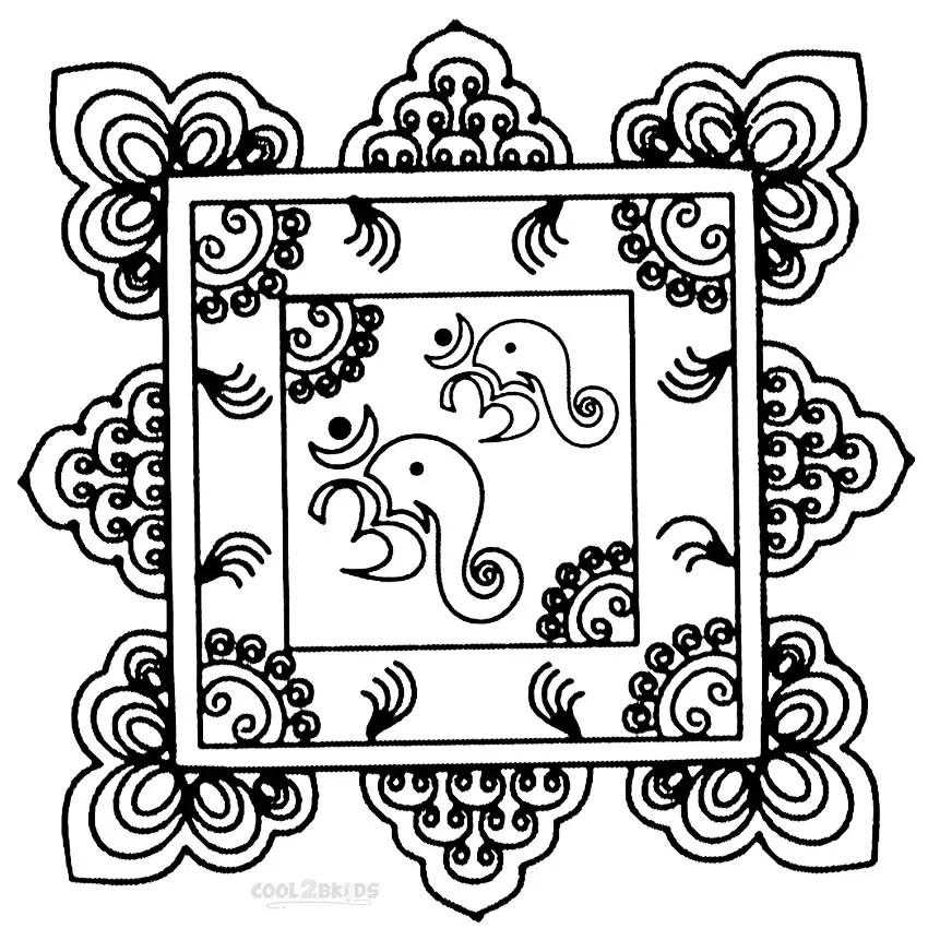 Rangoli Ausmalbilder 43