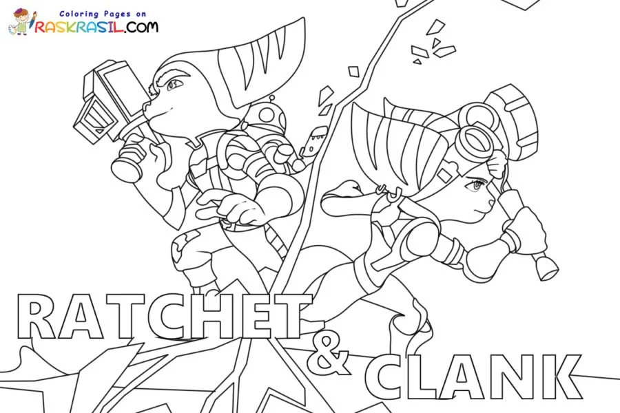Ratchet and Clank Coloring Pages 1