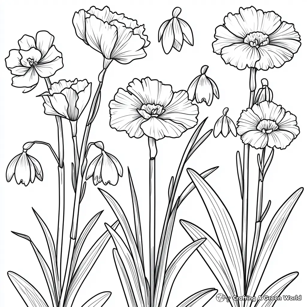 Realistic Flower Coloring Pages 110