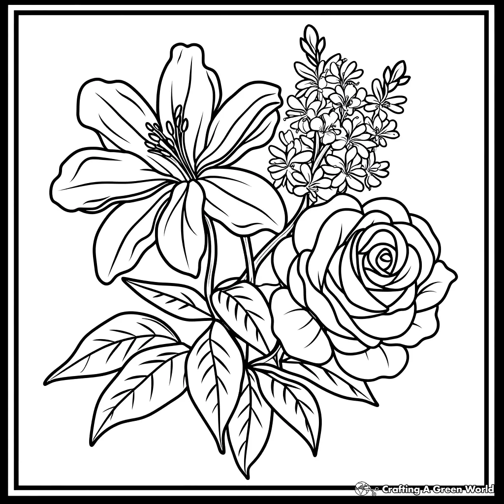 Realistic Flower Coloring Pages 161