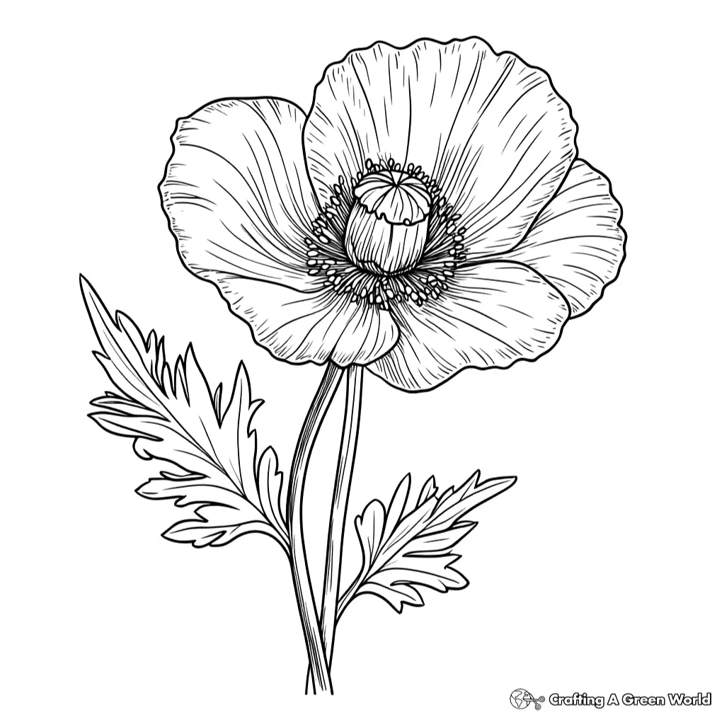 Realistic Flower Coloring Pages 177