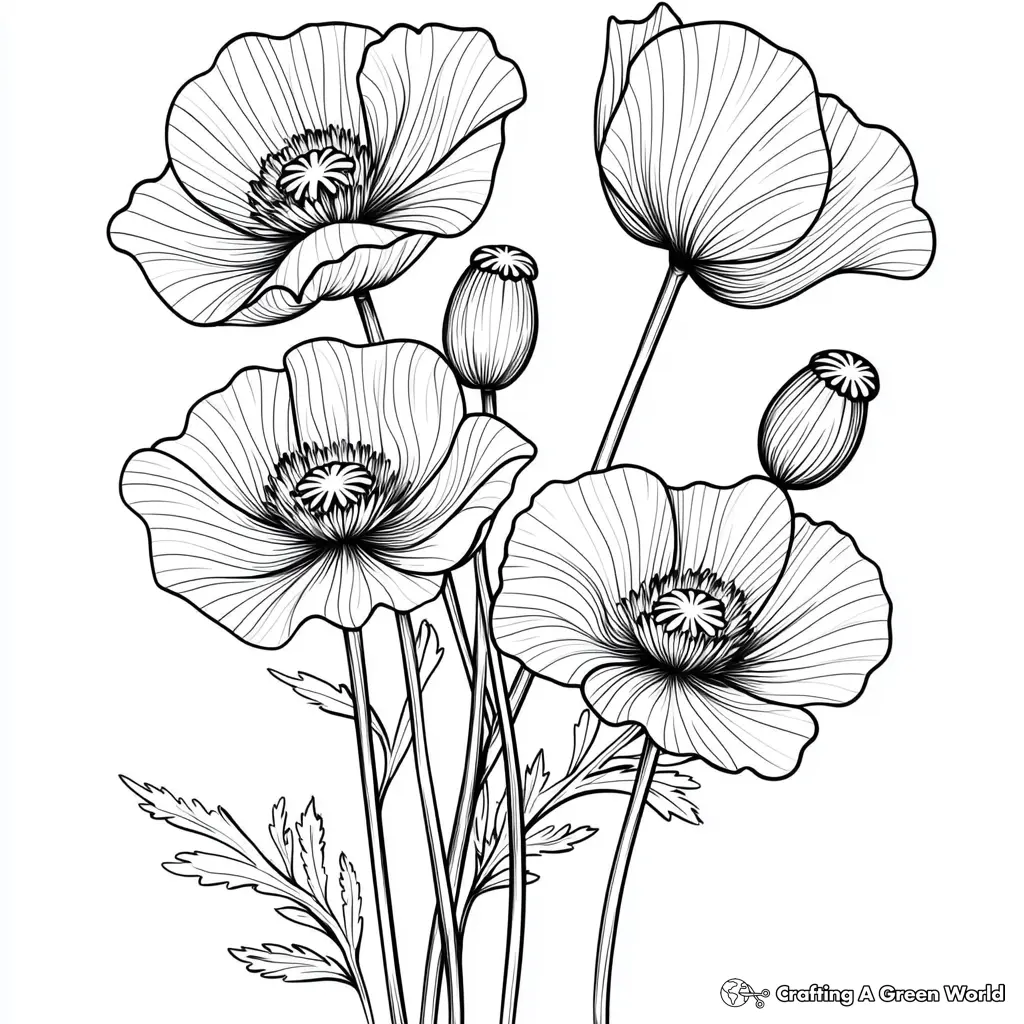 Realistic Flower Coloring Pages 93