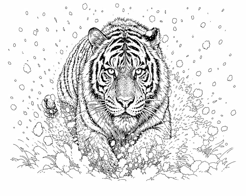Realistischer Tiger Ausmalbilder 5