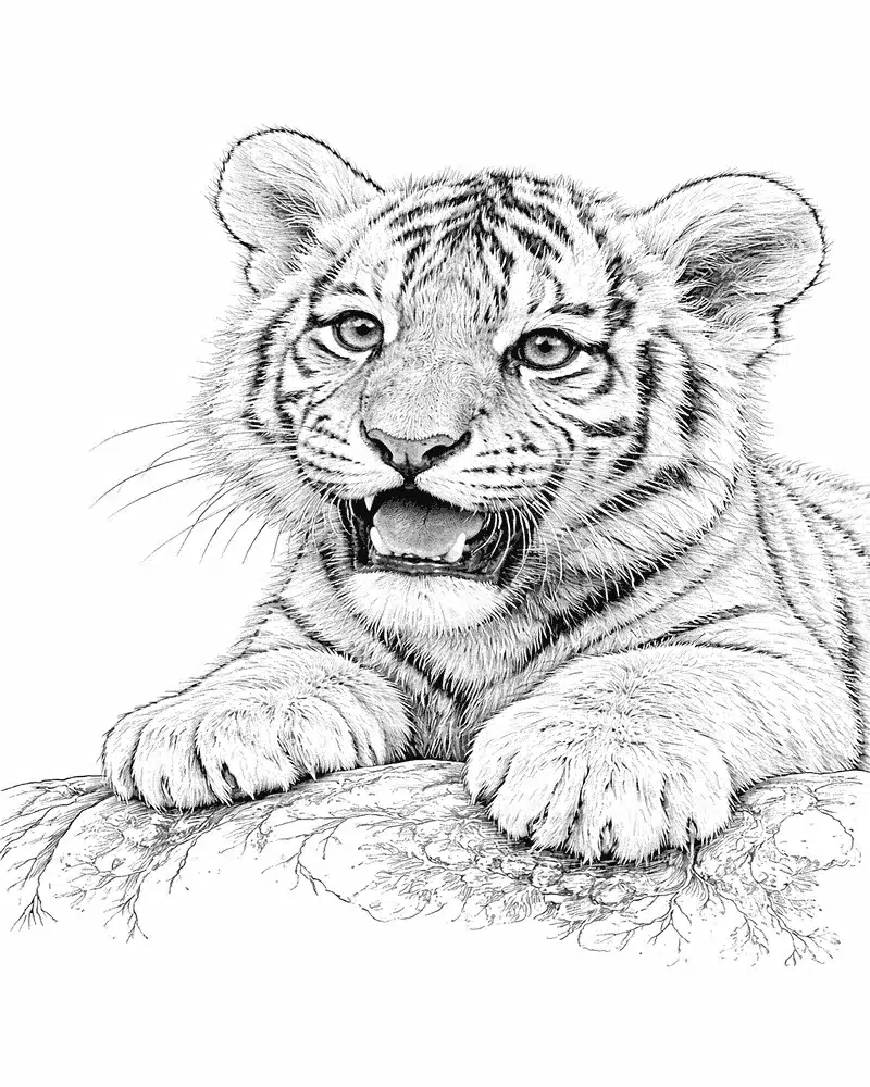 Realistischer Tiger Ausmalbilder 8