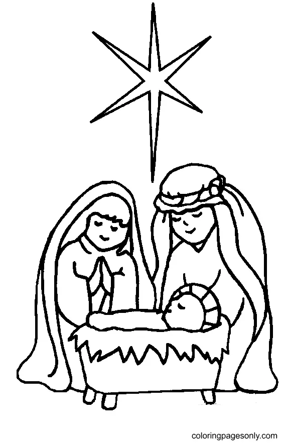 Religiöse Weihnachts-Ausmalbilder 14