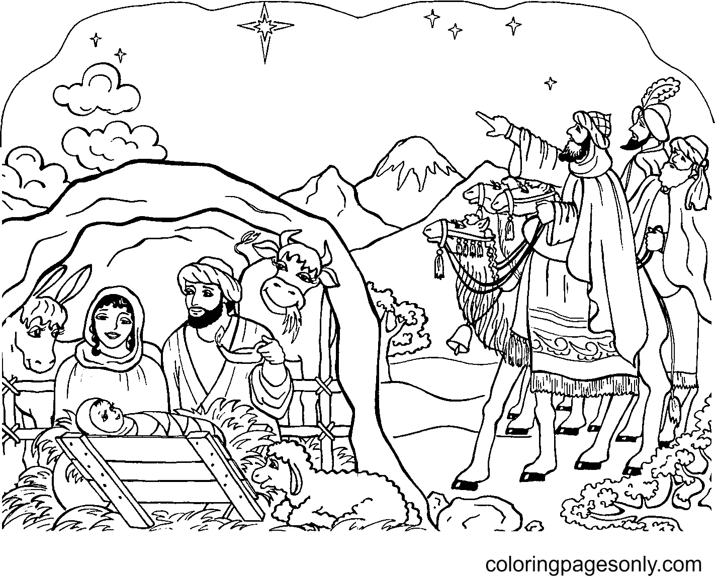 Religiöse Weihnachts-Ausmalbilder 23