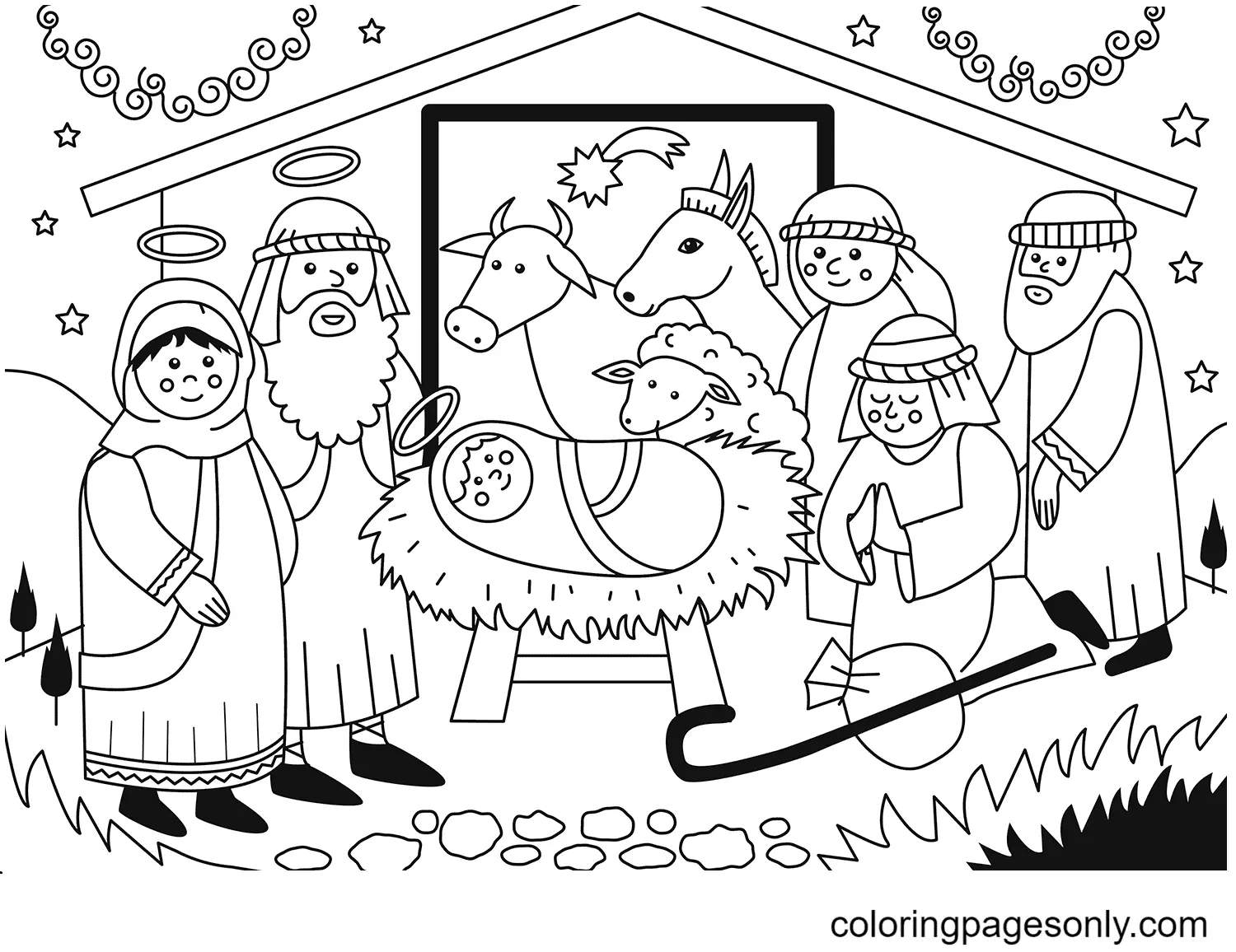 Religiöse Weihnachts-Ausmalbilder 25