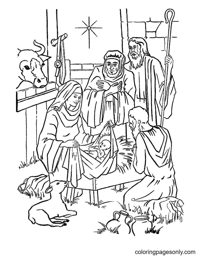 Religiöse Weihnachts-Ausmalbilder 33
