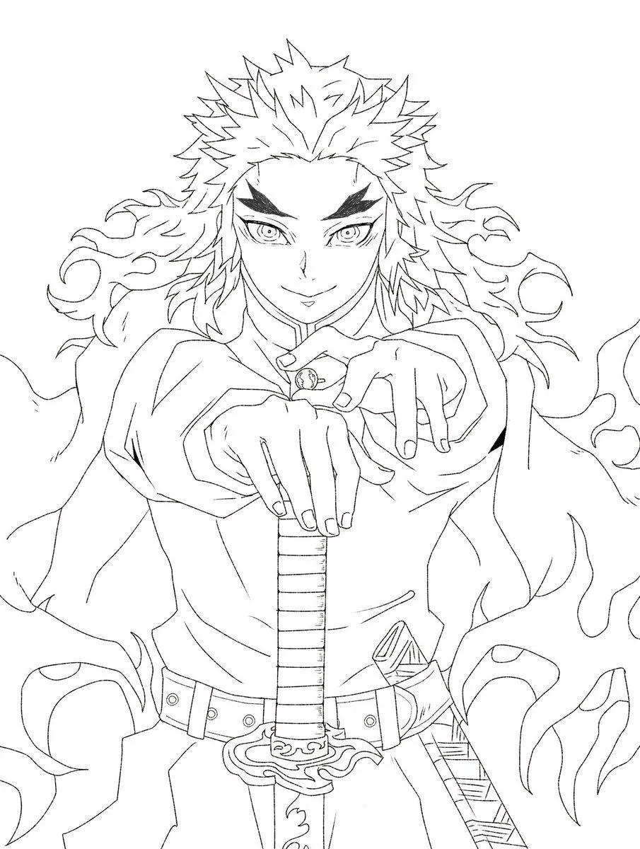 Rengoku Coloring Pages 13