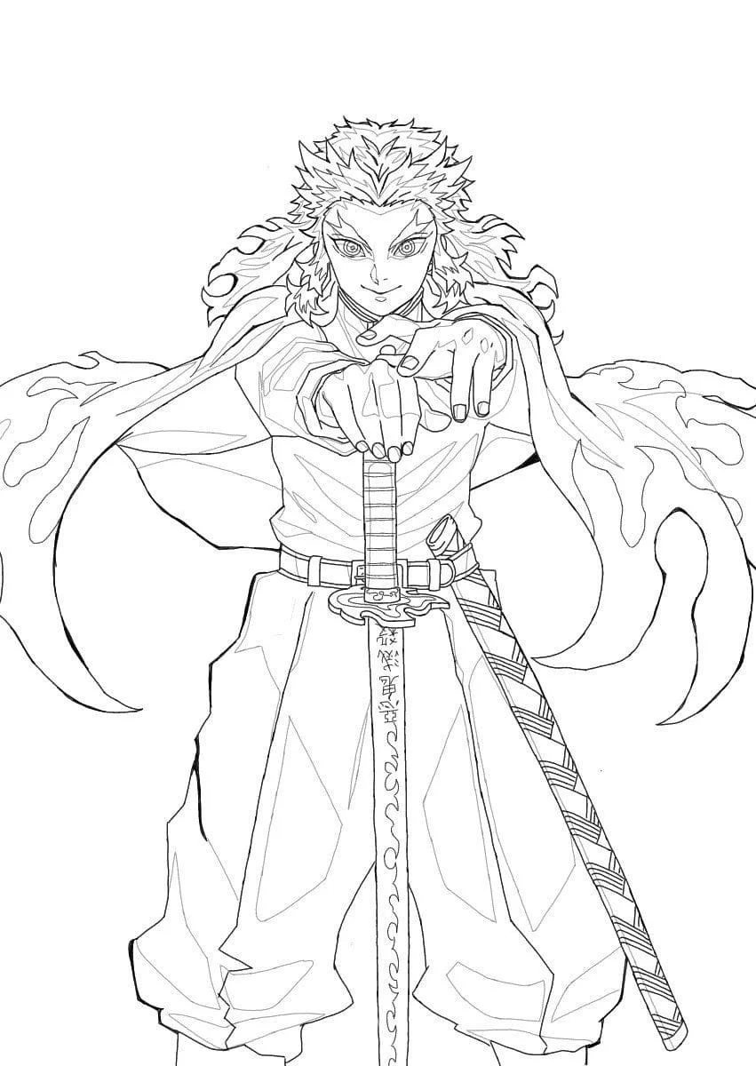 Rengoku Coloring Pages 3