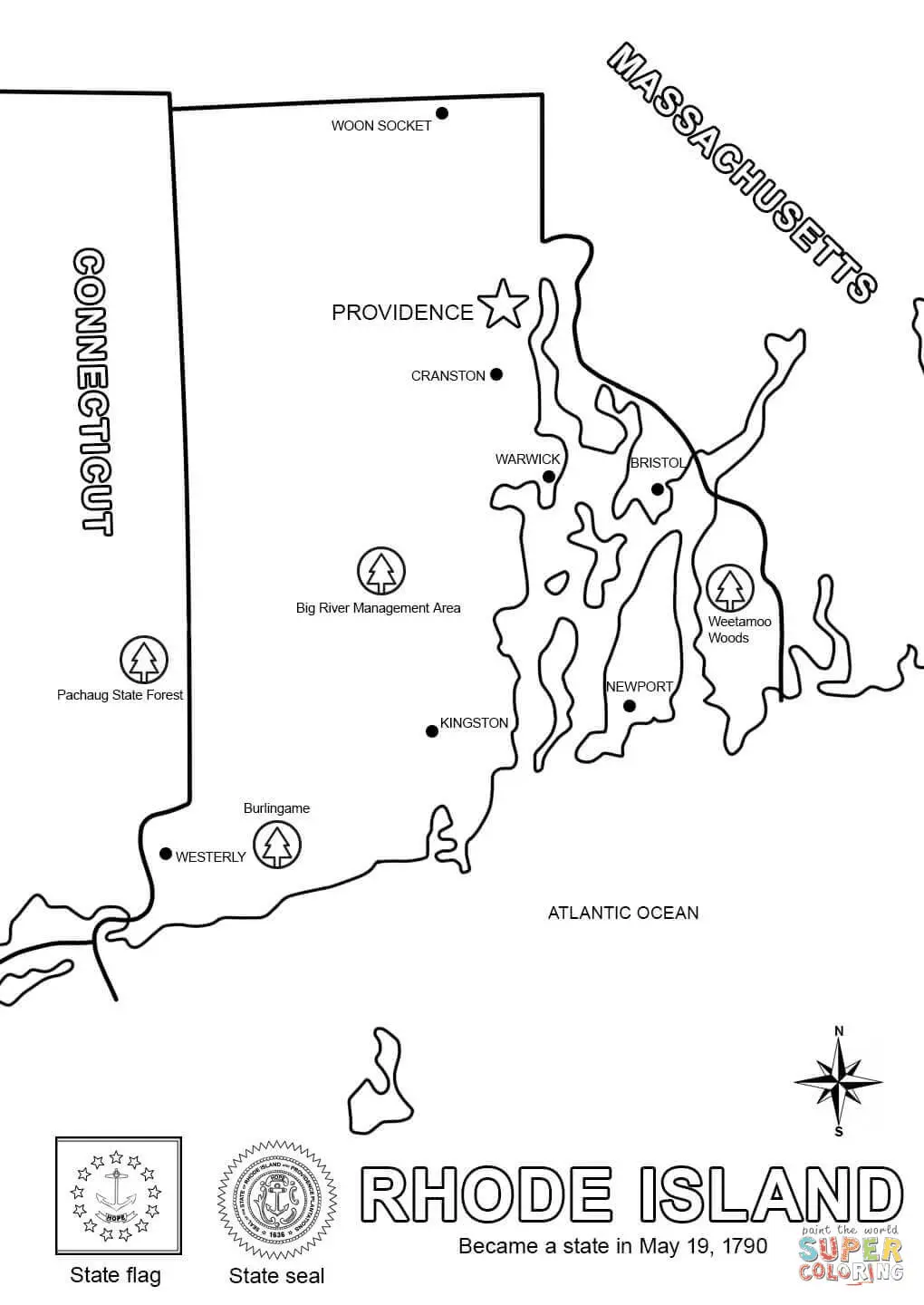 Rhode Island Para Colorear 15