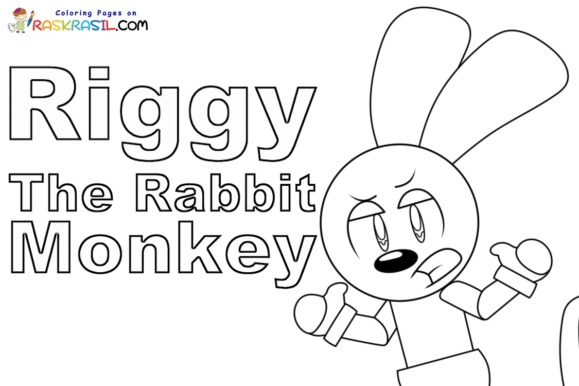 Riggy The Rabbit Monkey Coloring Pages 1