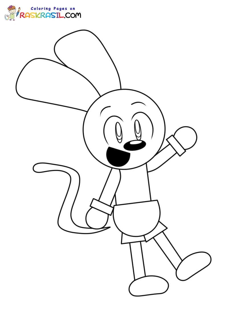 Riggy The Rabbit Monkey Coloring Pages 2