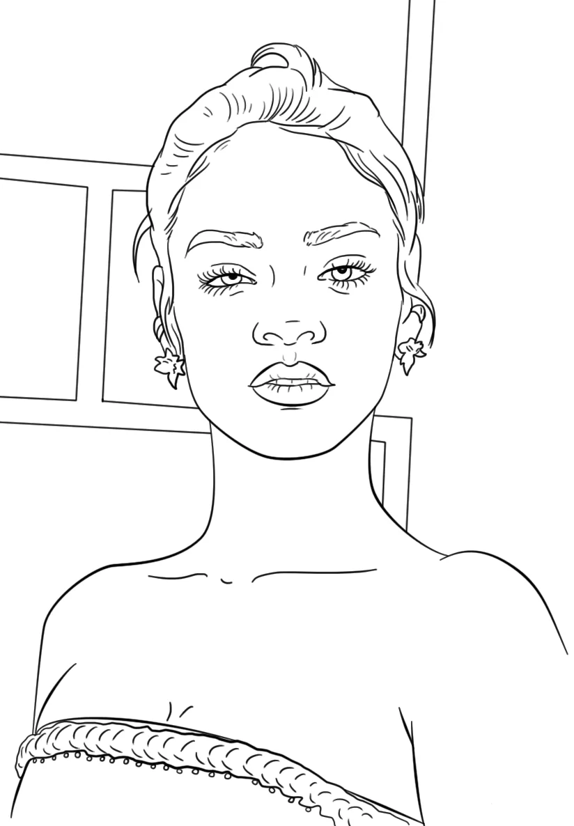 Rihanna Coloring pages