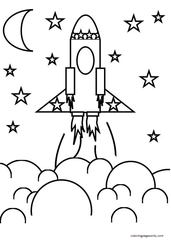 Raketen Ausmalbilder 1