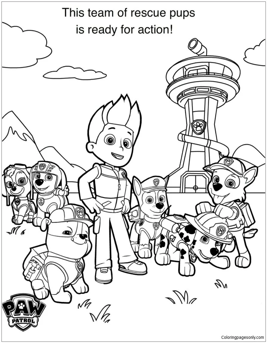 Ausmalbilder Ryder Paw Patrol 8