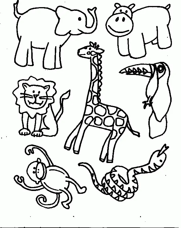 Desenhos de Animais Do Safari Para Colorir 1