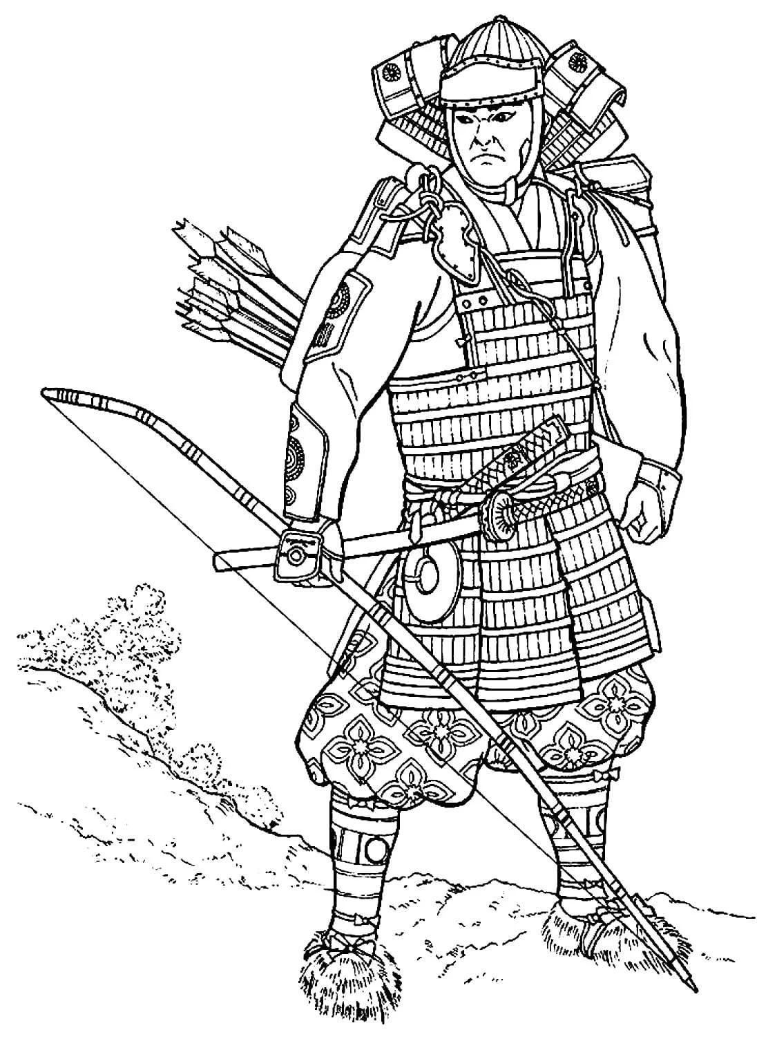 Samurai Para Colorear 100