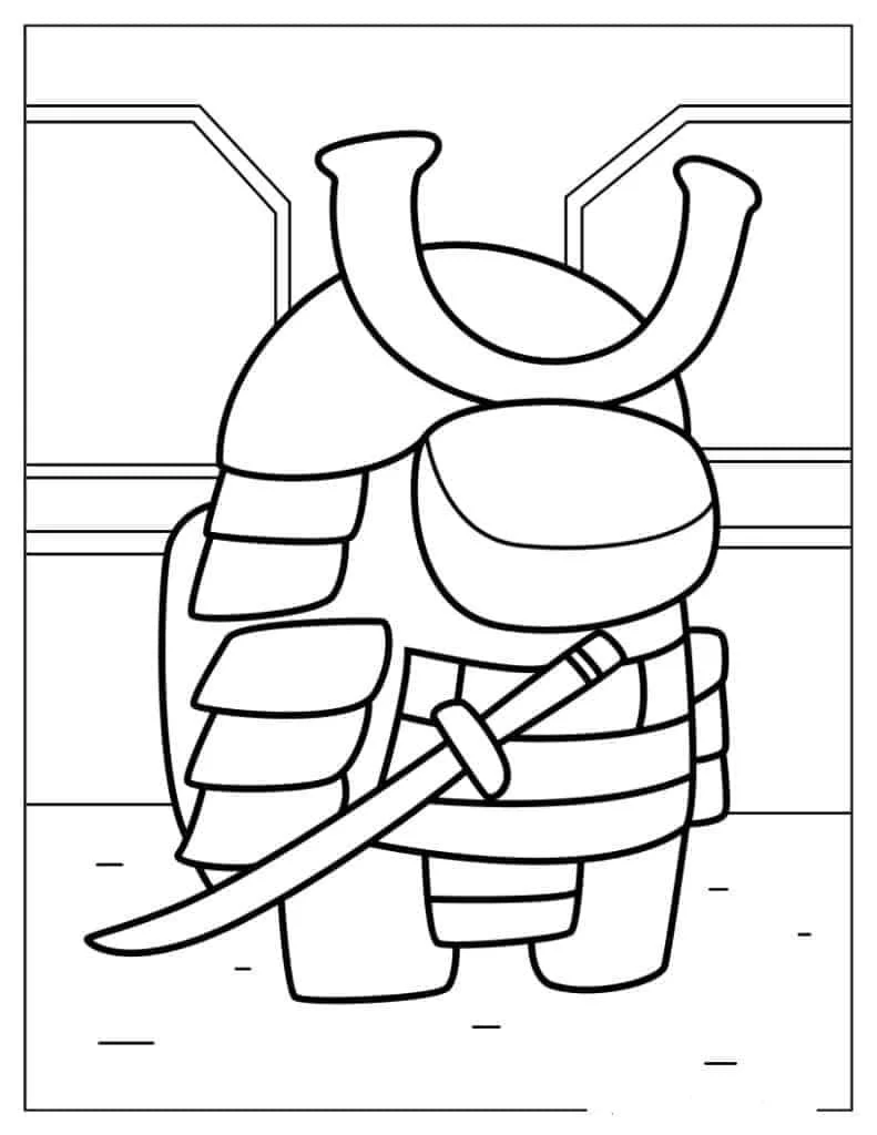 Samurai Para Colorear 13