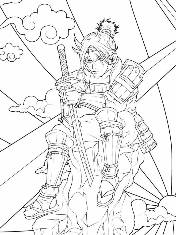 Samurai Para Colorear 16