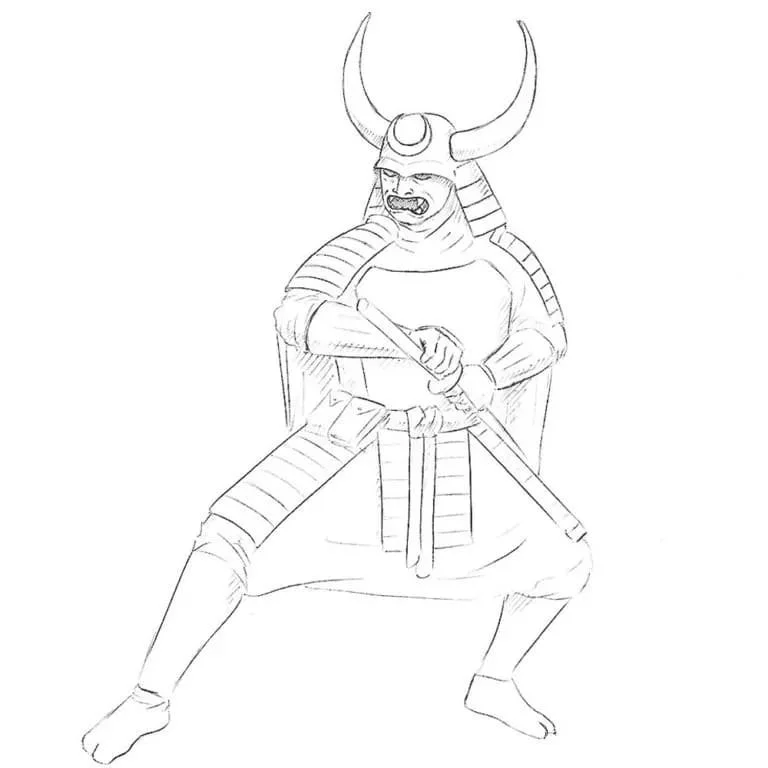Samurai Para Colorear 28