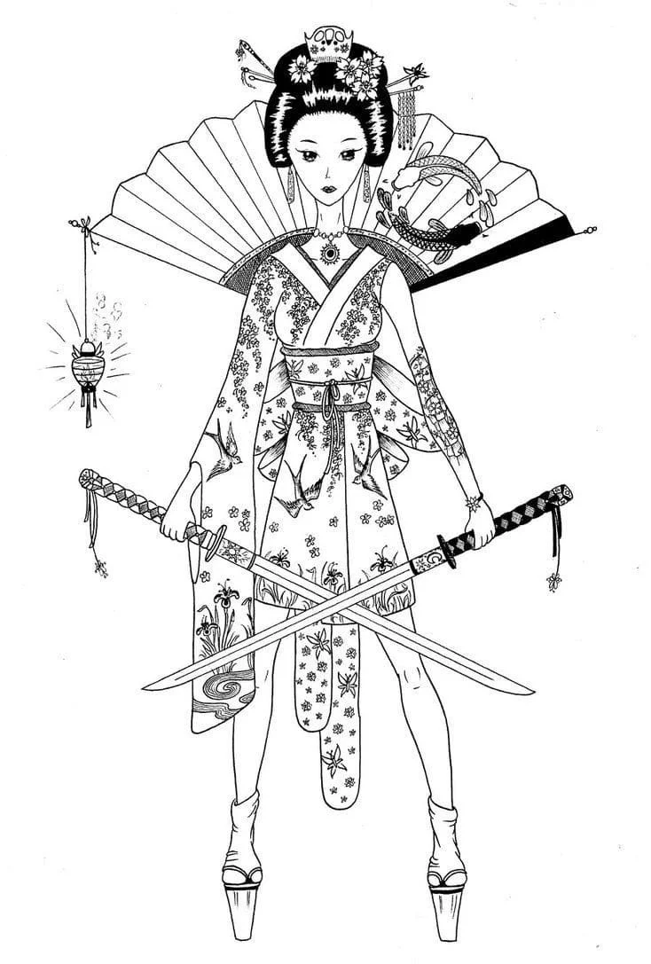 Samurai Para Colorear 42