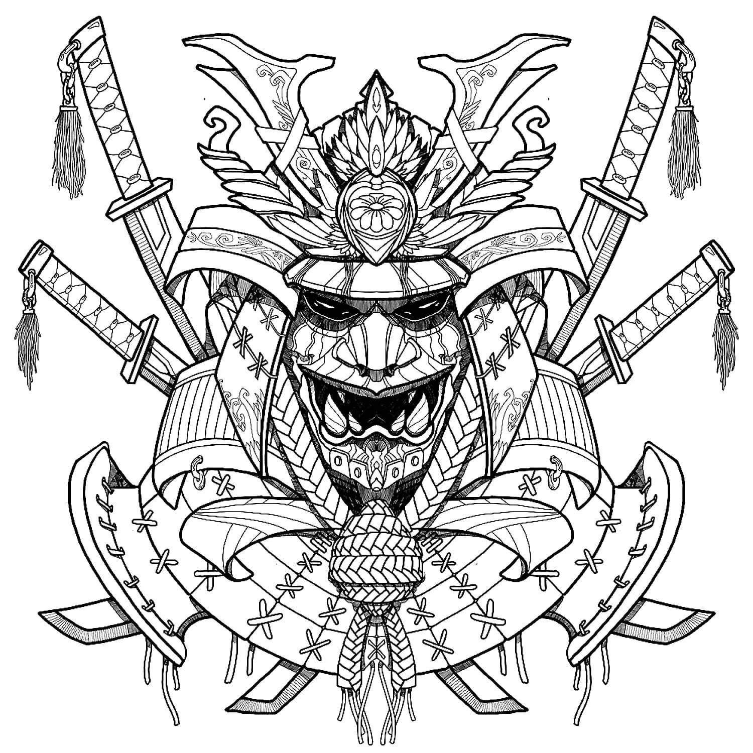 Samurai Para Colorear 6