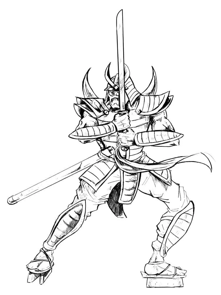 Samurai Para Colorear 7