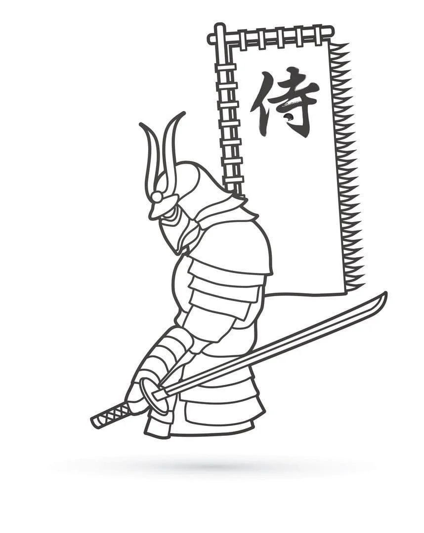 Samurai Para Colorear 76