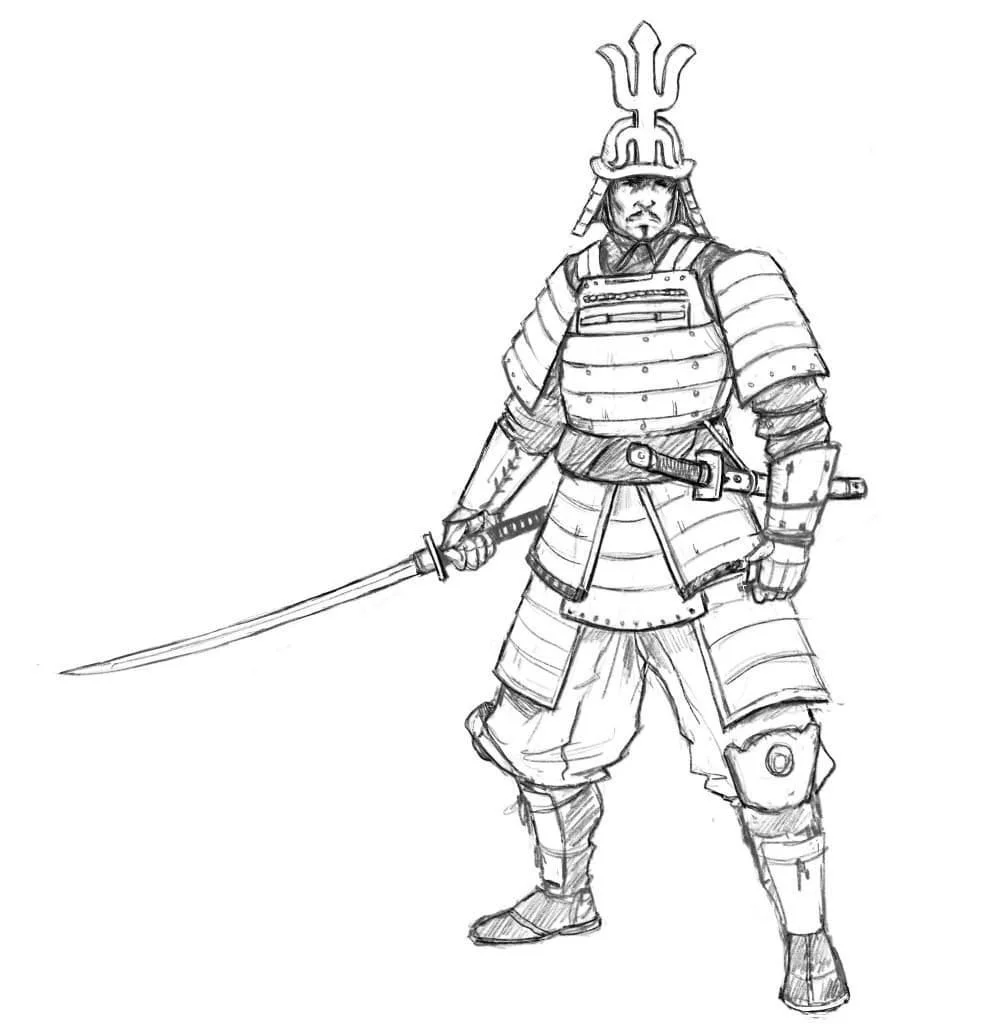 Samurai Para Colorear 78