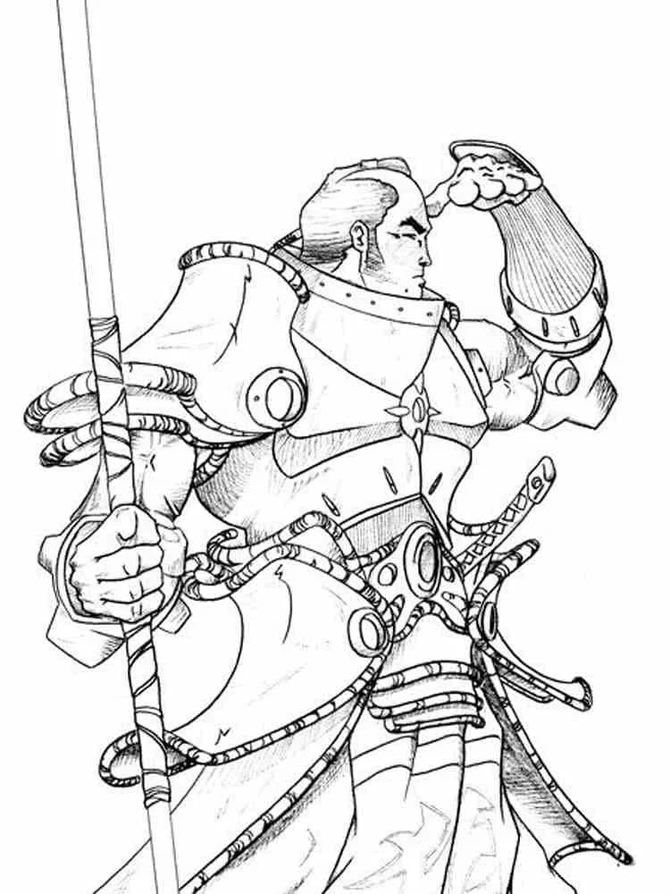 Samurai Para Colorear 82