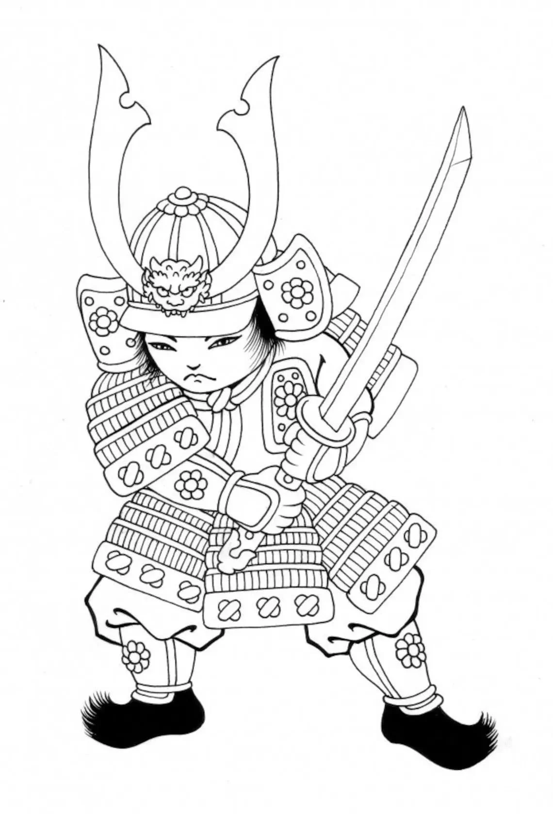 Samurai Para Colorear 91