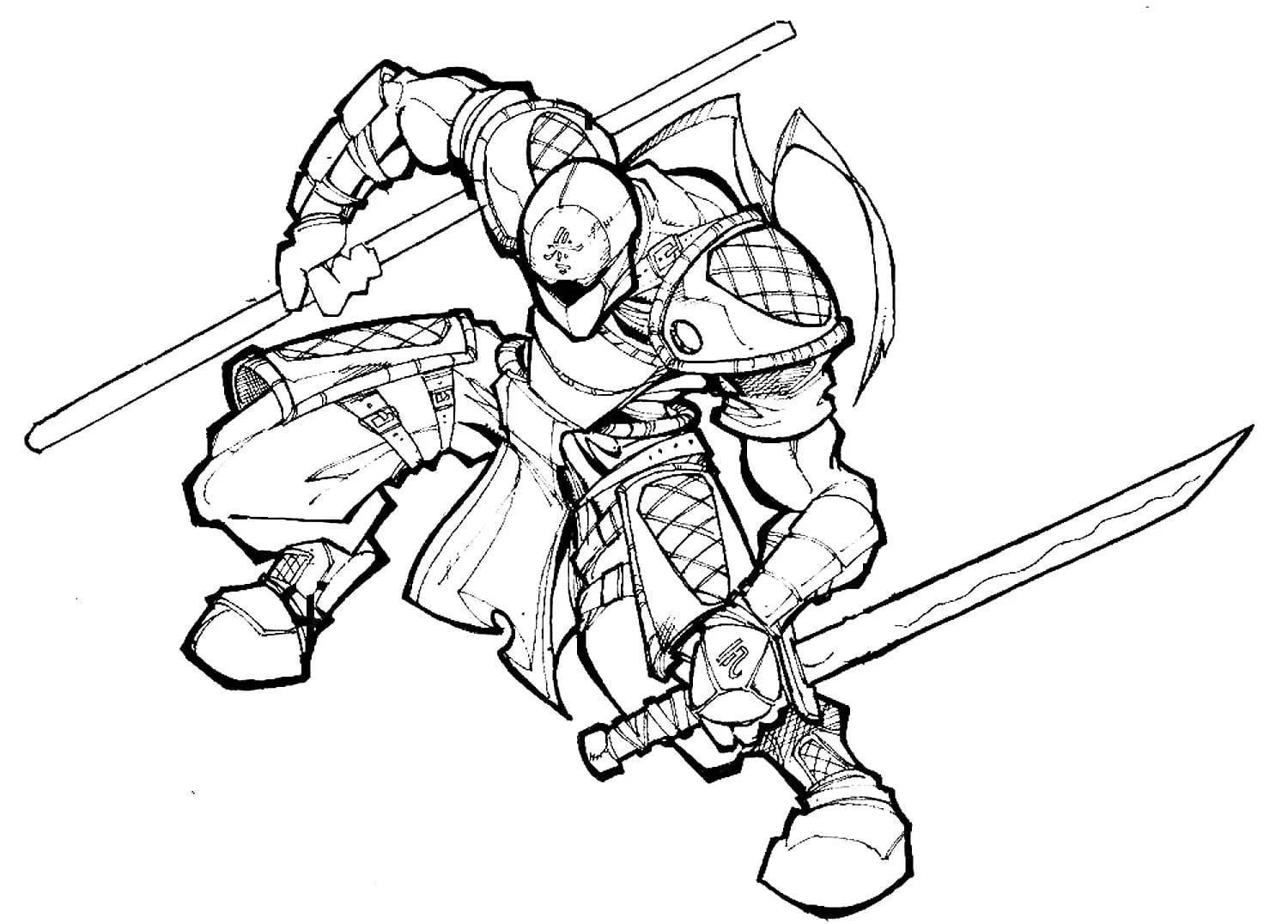 Samurai Para Colorear 93