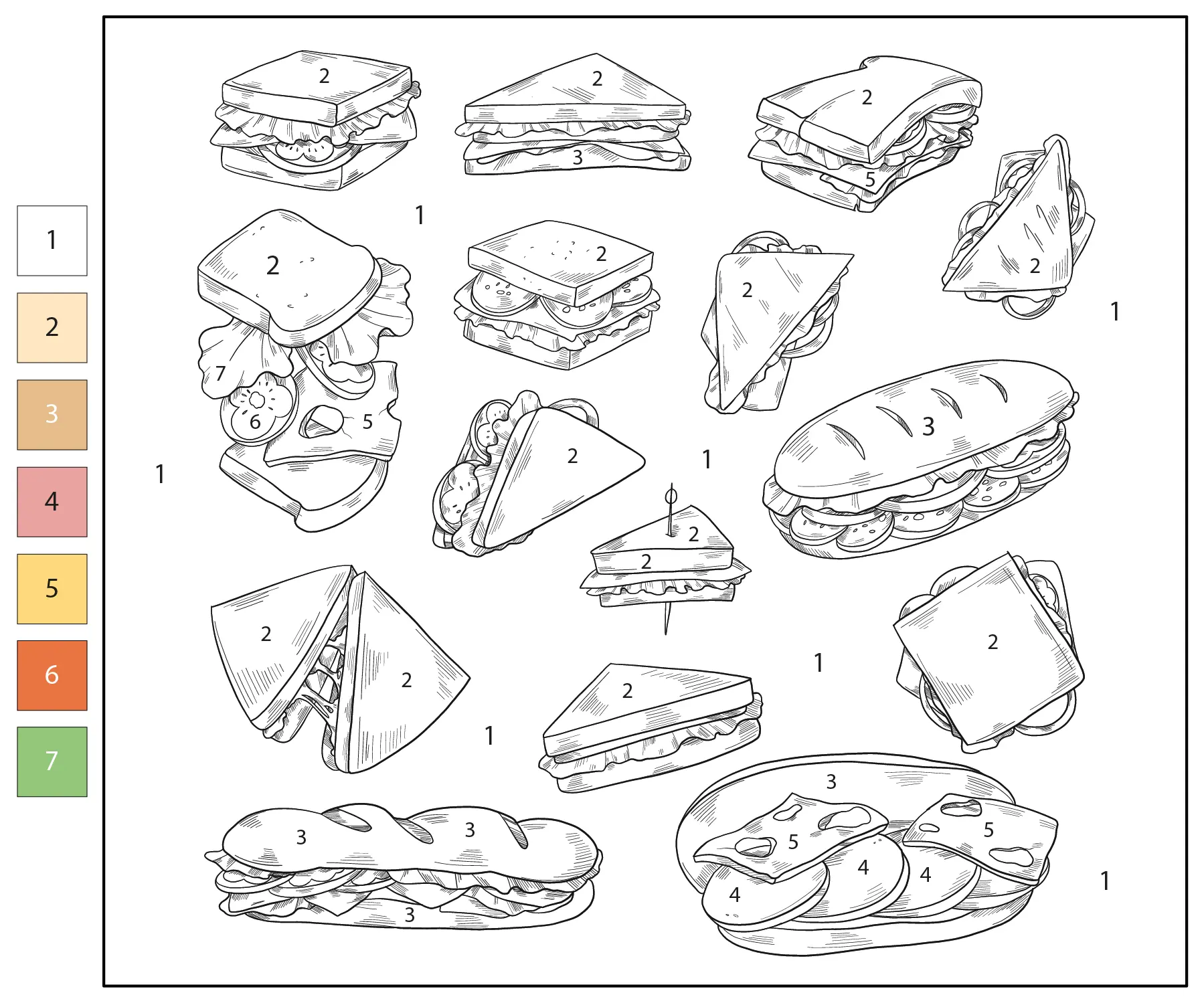 Sandwich Coloring Pages 75