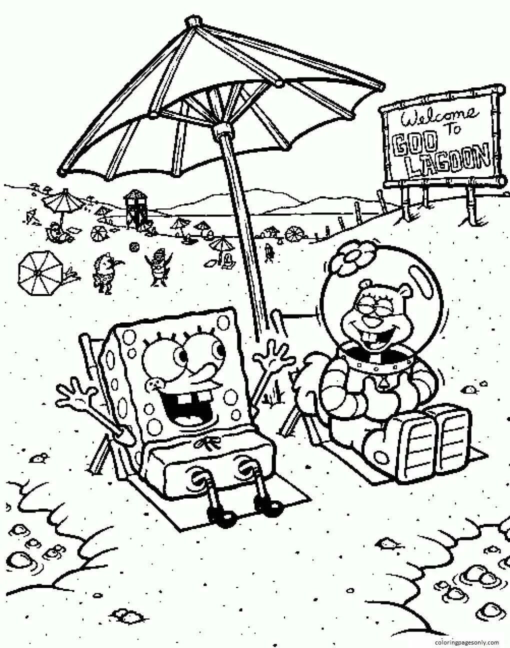 Sandy Cheeks Para Colorear 3