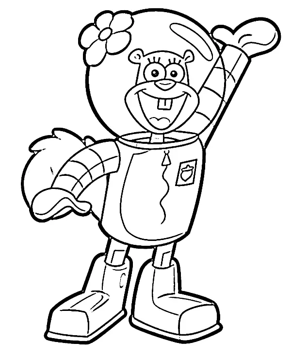Sandy Cheeks Para Colorear 5