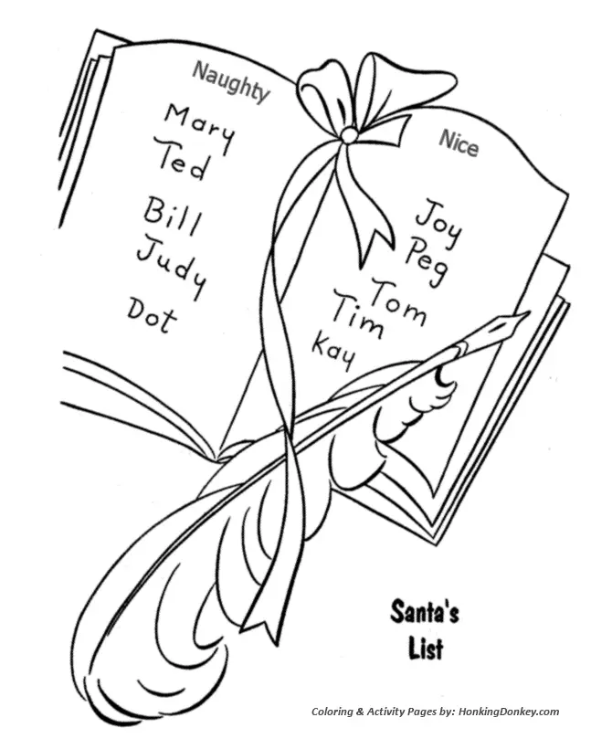 Santa List Coloring Pages 6