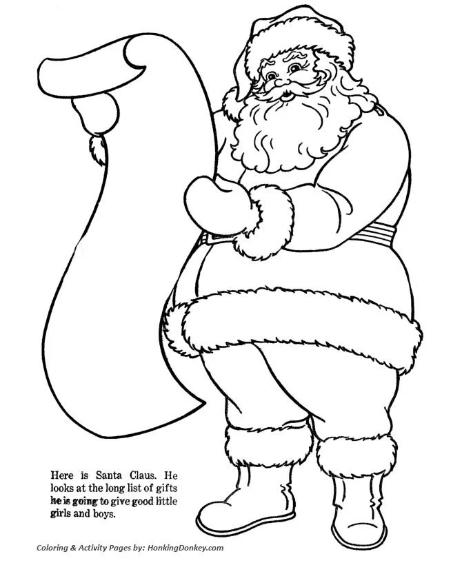 Santa List Coloring Pages 7