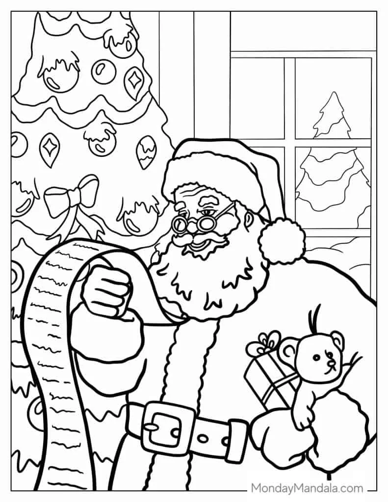 Santa List Coloring Pages 9