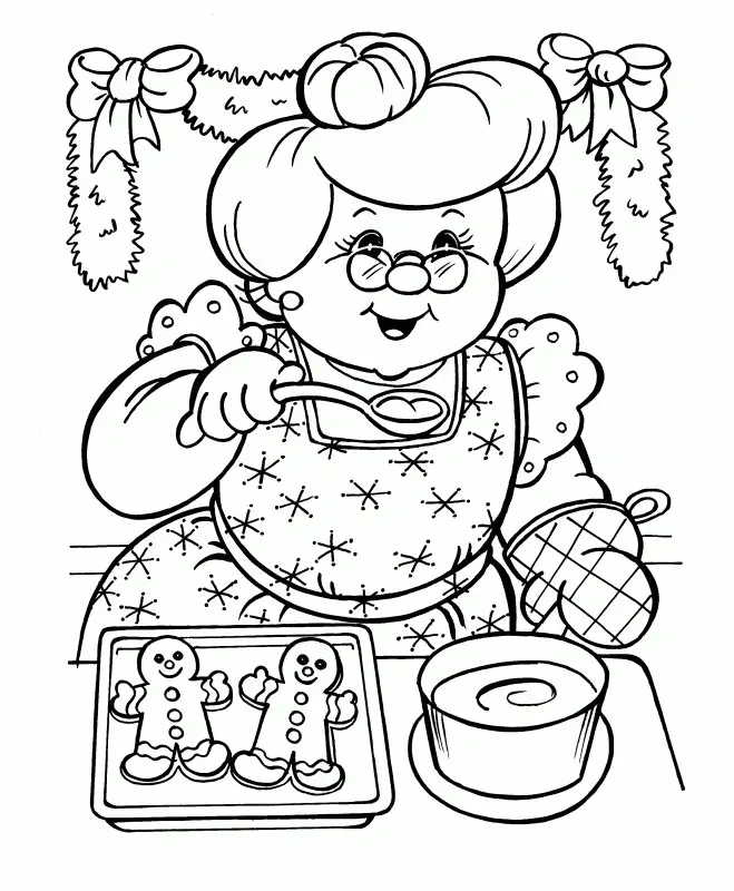 Santa Y La Senora Claus Para Colorear