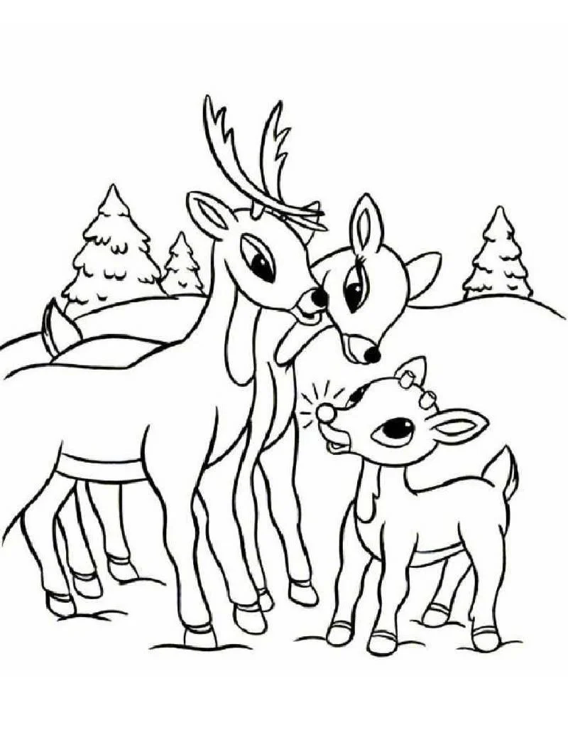 Santa Reindeer Coloring Pages 14