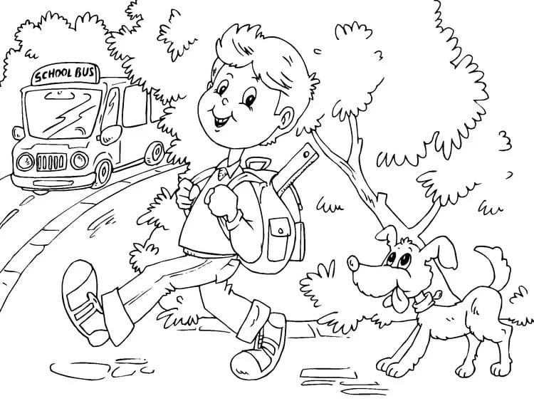 School Boy Coloring Pages