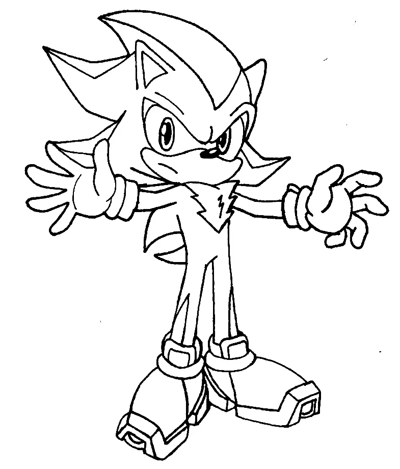 Shadow the Hedgehog Coloring Pages 12