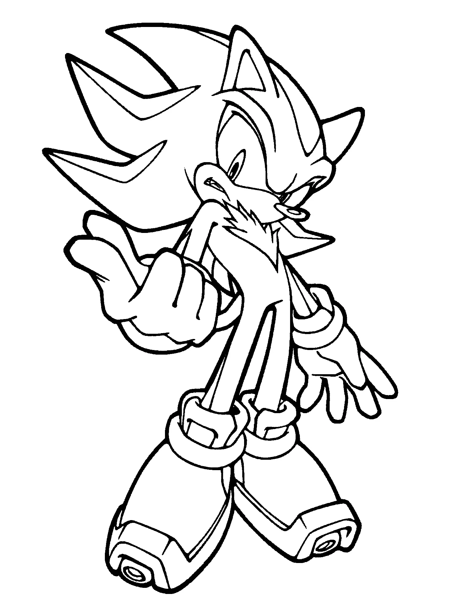 Shadow the Hedgehog Coloring Pages 2