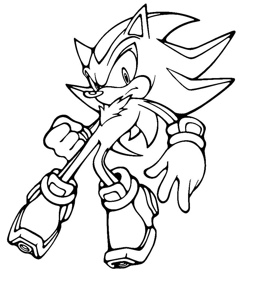 Shadow the Hedgehog Coloring Pages 4
