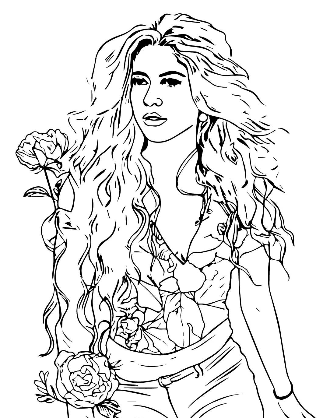 Shakira Para Colorear 16