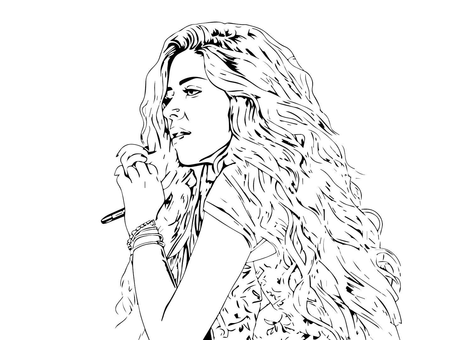 Shakira Para Colorear 2