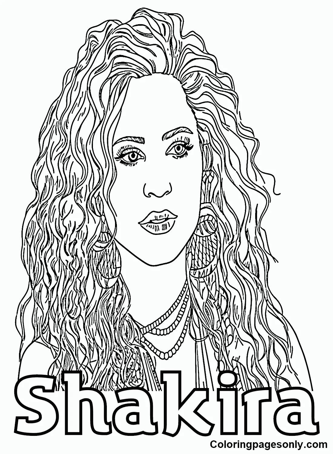 Shakira Para Colorear 4