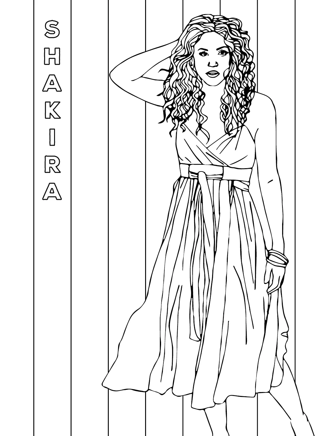 Shakira Para Colorear 6