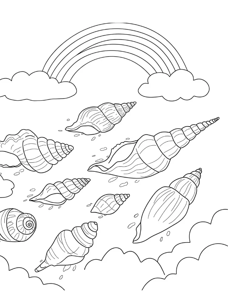Shells coloring pages 10